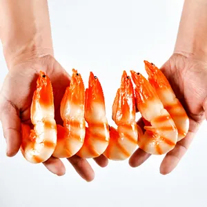 Realistic Simulation Shrimp Prawn PVC Plastic Keychain Lifelike Cooked Seafood Toy Photography Display Props Novelty Gift