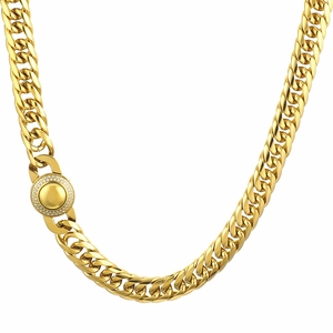 11mm gold Cuban link chain necklace for men with sparkling CNC iced out buckle