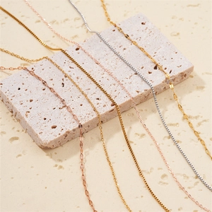 Lightweight stainless steel chains with golden ball beads in silver, gold, and rose gold