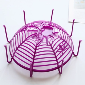 Detailed macro shot of the purple spider web candy basket for Halloween party decoration