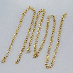 Punk style gold stainless steel link chain necklace for men and women minimalist design