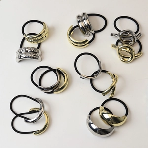 Hair Ties Minimalist Metal Alloy Arched Geometric Ponytail Holder High Elastic Hair Ropes Accessories For Women Girls
