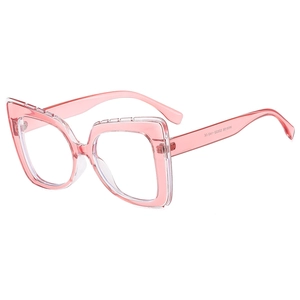 Oversized Square Cat Eye Anti Blue Light Glasses Fashion PC Optical Frame For Women Men Unisex Decorative Chic