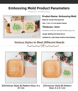 Detaillierte Maße für Acryl-Weihnachtsaustechformen mit festlichen Motiven für Backwaren