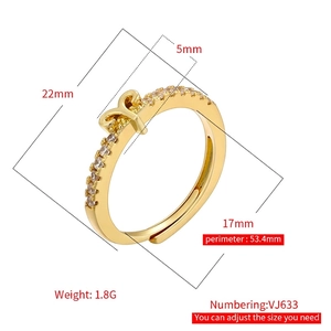 Creative 18K gold plated constellation ring with sparkling zircons and open design