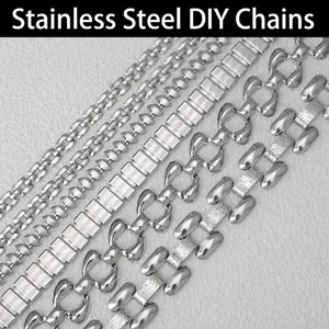 Stainless Steel DIY Jewelry Making Chain For Necklaces Bracelets Bag Straps Handmade Craft Material Supplies