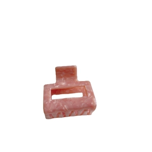 Pink marble pattern acetate square hair claw clip for elegant women styling