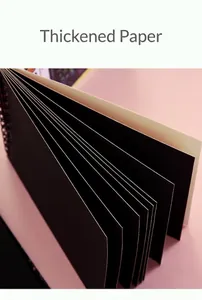 Detail of the thick black inner pages and dual wire-o binding of the creative scratch pad