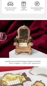 Macro detail of European classical mini sofa jewelry display stand for rings and charms