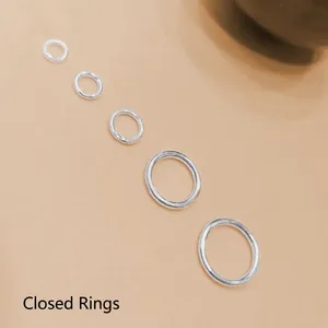 S925 sterling silver closed jump rings in five sizes for DIY jewelry making and repair