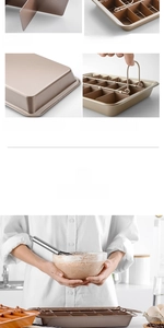 Detail of non-stick brownie pan showing rounded edges and seamless metal structure