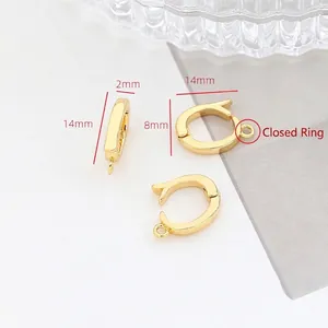Macro view of 14x8mm gold plated clasp with closed loop for DIY jewelry making