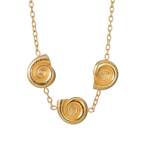 Stainless Steel Pendant Necklace Snail Spiral Rose Flower 18K Gold Plated Unique Aesthetic Fashion Jewelry Women
