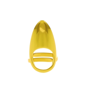 Bague d'ongle géométrique en métal doré rétro avec anneau ouvert ajustable pour femme