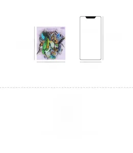 Floral and bird stickers set size comparison with iPhone 12 showing 40pcs colorful decals