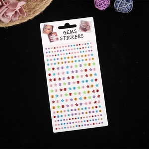 Autocollants de gemmes acryliques colorées pour le visage et le corps, formes variées