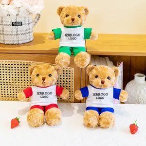 Lindo Oso de Peluche Juguete de Peluche Uniforme Escolar Atuendo Deportivo Animal de Peluche Suave Muñeca de Oso con Logotipo Personalizable Regalo para Estudiantes Niños