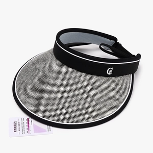 Foldable UV protection sun visor hat with G letter embroidery and test card for women