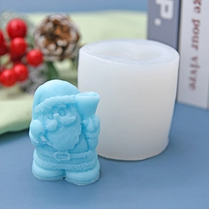 Santa Claus silicone mold for DIY baking and crafts with detailed texture for Christmas