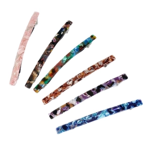 Large French Barrette Hair Clip Cellulose Acetate Metal Floral Marble Tortoise Shell Spring Clip Korean Style Elegant For Women