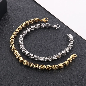 Bracelet Chaîne Byzantine En Acier Inoxydable Poli Punk Bijoux Minimalistes Pour Hommes Femmes