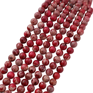 Perles rondes en pierre impériale rouge pour bijoux DIY et colliers artisanaux