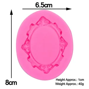 Molde de silicona rosa con marco vintage europeo para repostería y resina DIY