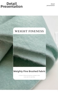 Close-up of thick, soft light green mohair scarf with heavy brushed fuzzy texture