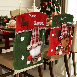 Coprisedie natalizi con Babbo Natale e renna 3D per decorazioni festive della sala da pranzo