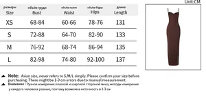 Detailed size guide table with measurements for summer floral slim fit maxi dress