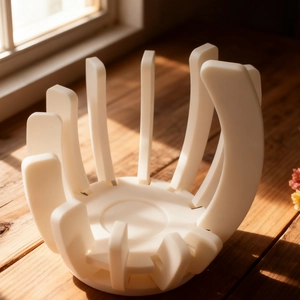 Minimalist white resin silicone mold for DIY tea light holders and plaster ornaments