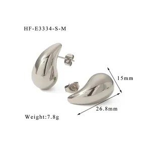 Spécifications de taille pour boucles d'oreilles gouttes creuses polies en argent