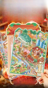 Detailed Chongqing city landmark 3D miniature stickers for scrapbooking and creative DIY crafts