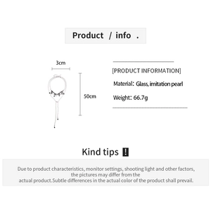 Detailed size and material guide for multilayer imitation pearl tassel necklace with wings