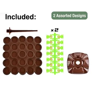 Monkey balance tree board game toy set with brown base and green animal figures