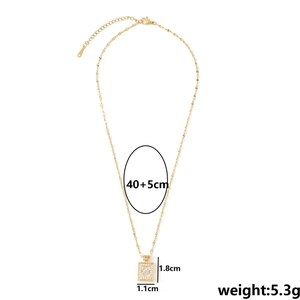 Elegant gold titanium steel perfume bottle pendant necklace with zircon and sizing info