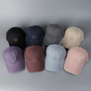 Detailed grid showing eight washed cotton baseball caps with embroidered FBR logos