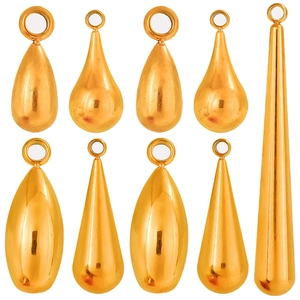 Stainless Steel Teardrop Pendant 18K Gold Plated Polished Smooth Teardrop Charms For DIY Necklace Bracelet Jewelry Making Accessories