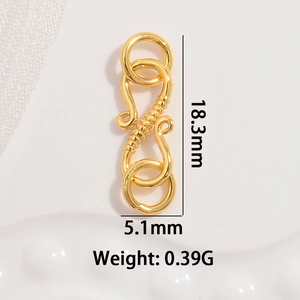 Golden S925 sterling silver S-shape lobster clasp for DIY necklaces and bracelets