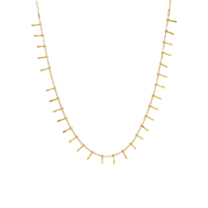 Elegant 18K gold plated stainless steel necklace with minimalist bar pendants