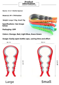 Detail specifications for 4-in-1 multi-functional bottle opener with size measurements
