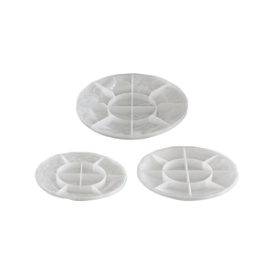 Three-piece set of round resin silicone molds for DIY fruit trays with rock texture
