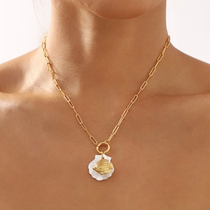 Collana In Acciaio Inossidabile Tema Marino Con Ciondolo A Conchiglia Colorata Delfino Tartaruga Stella Marina Catena Graffetta Donna
