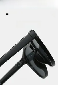 Macro detail of glossy black sunglasses showing the durable hinge and elastic texture