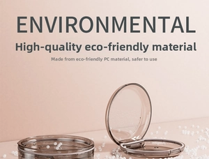Detail of eco-friendly PC material orthodontics retainer case in translucent smoky grey