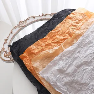 Versatile wrinkled tissue paper in four colors for floral and bakery gift wrapping