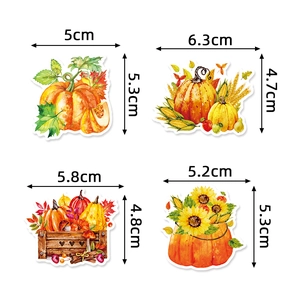 Aquarell Erntedankfest Kürbis Kuchendekoration Set mit präzisen Größenangaben