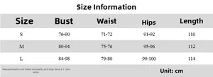Size chart for leopard print lace dress showing bust waist and hip measurements in cm