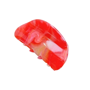 Chic marble texture acrylic hair claw clip with pink glitter for elegant updos