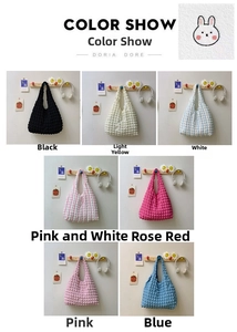Close-up of popcorn texture cloud bags in various colors with a stylish pleated fabric